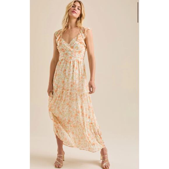 Altar'd State Tammy Floral Maxi Dress Womens Large Multi Ditsy Boho Cottagecore - Picture 1 of 11